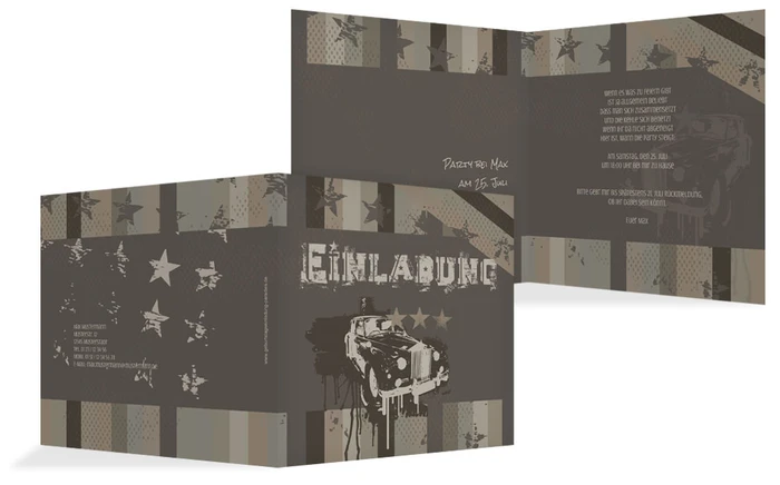 Einladungskarte Jugendliche American Style