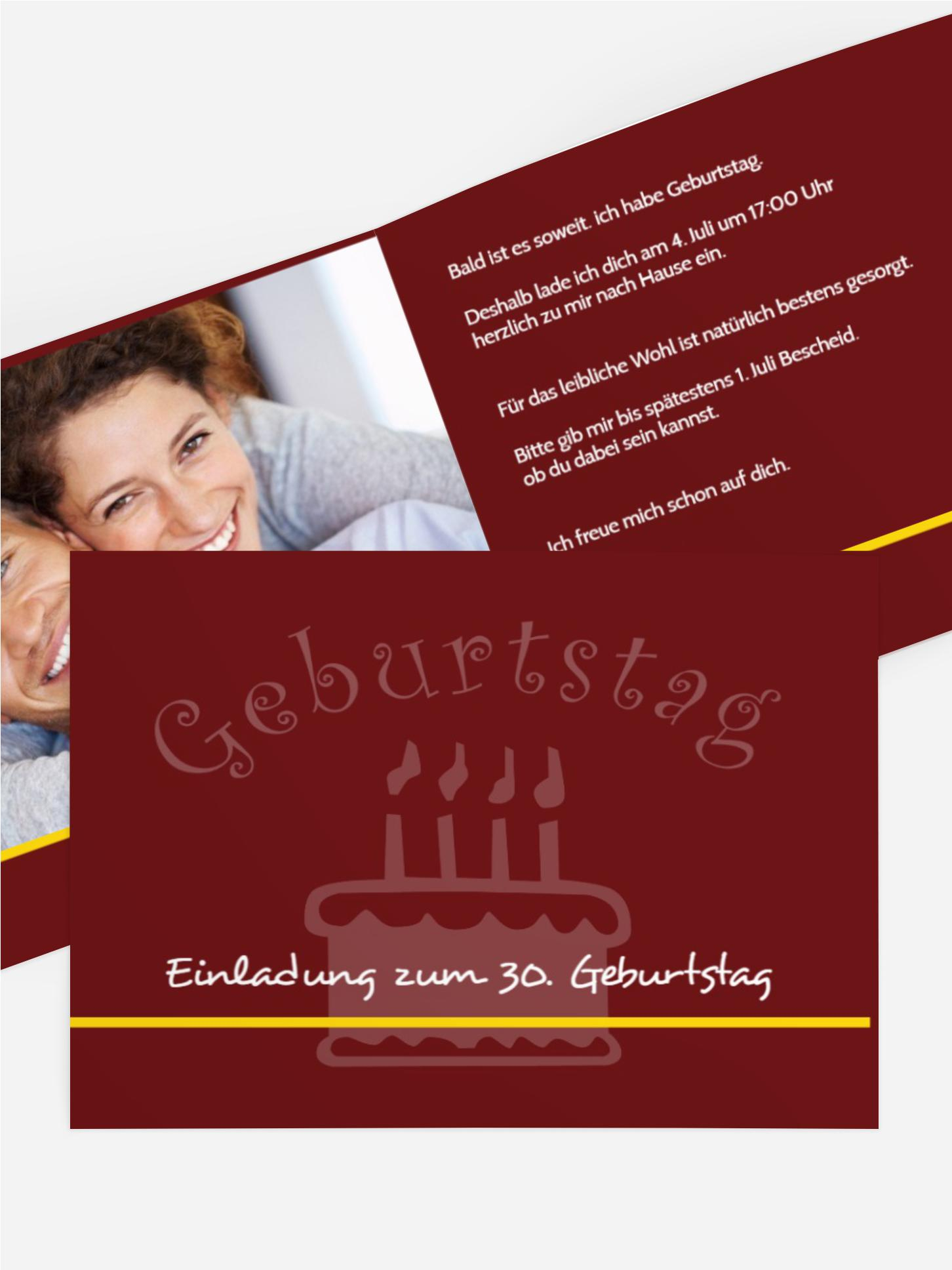 Geburtstagseinladung colour-contrasting 30 Foto