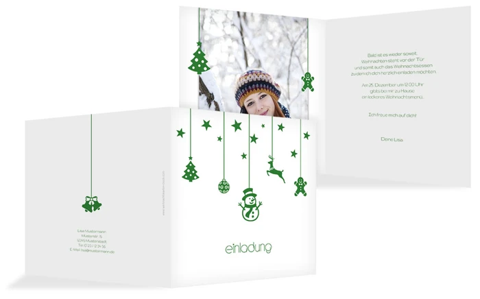 Einladung zu Weihnachten Privat Schmuckelemente