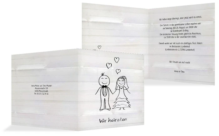 Einladungskarte zur Hochzeit Sweet Love