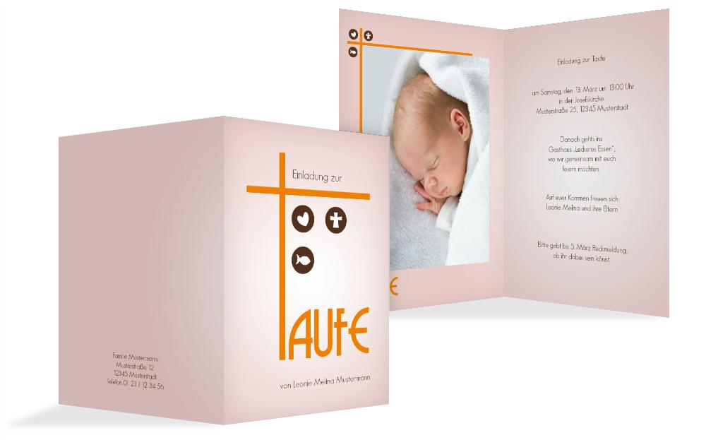 Einladung zur Taufe Taufkreuz