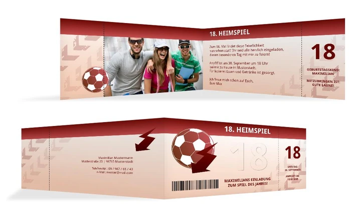 Geburtstagseinladung Heimspiel 18 Foto Geburtstagseinladung Heimspiel 18 Foto