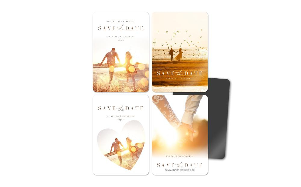 Fotomagnete zur Hochzeit Geblendet