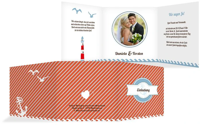 Einladungskarte Leuchtturm