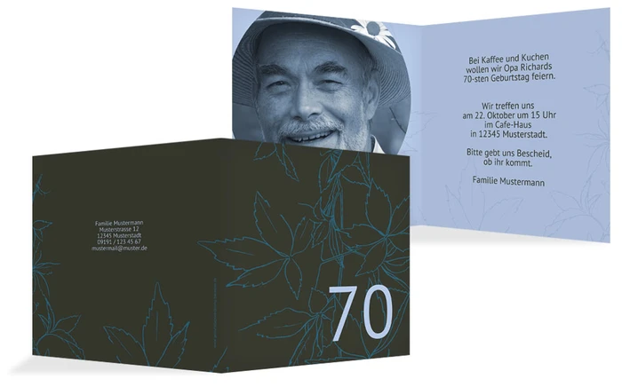 Geburtstagseinladung Herbst 70 Foto