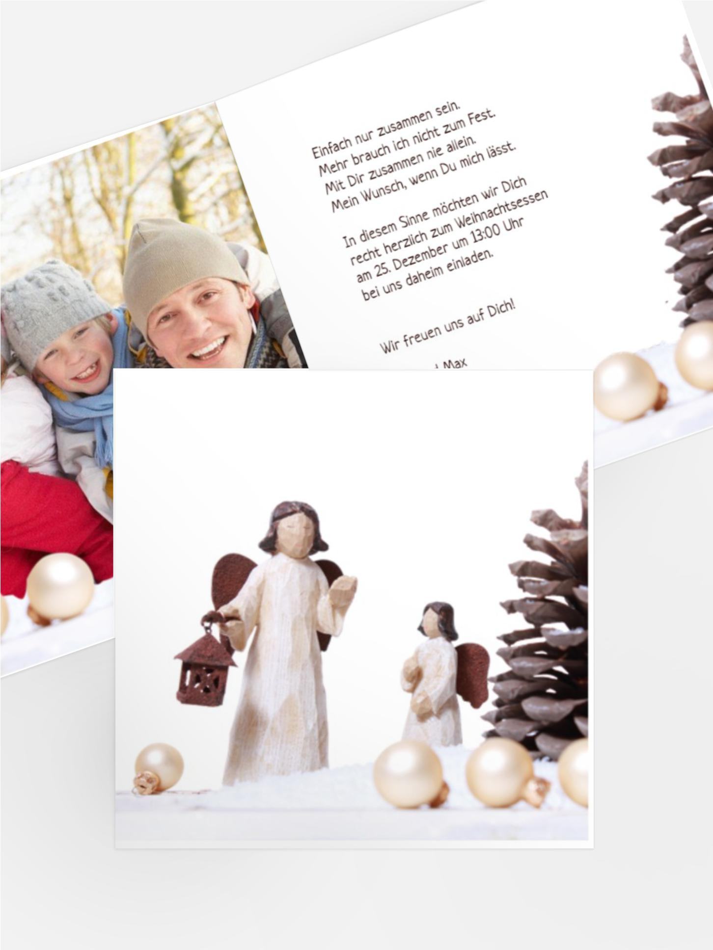 Einladungskarte Privat Weihnachtsengel