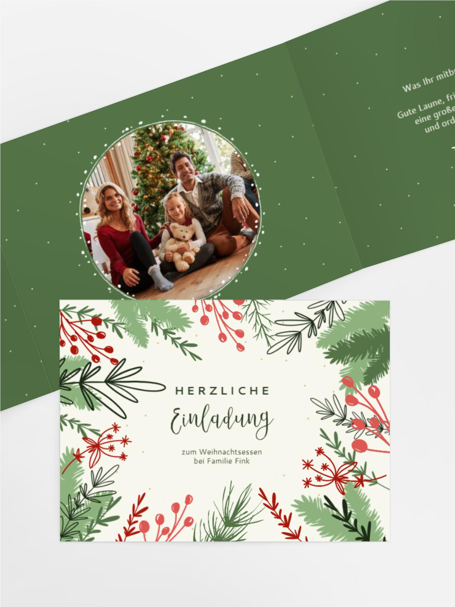Weihnachtseinladung Mistel-Glück Weihnachtseinladung Mistel-Glück
