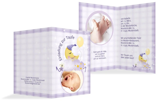 Einladung Taufe Mond