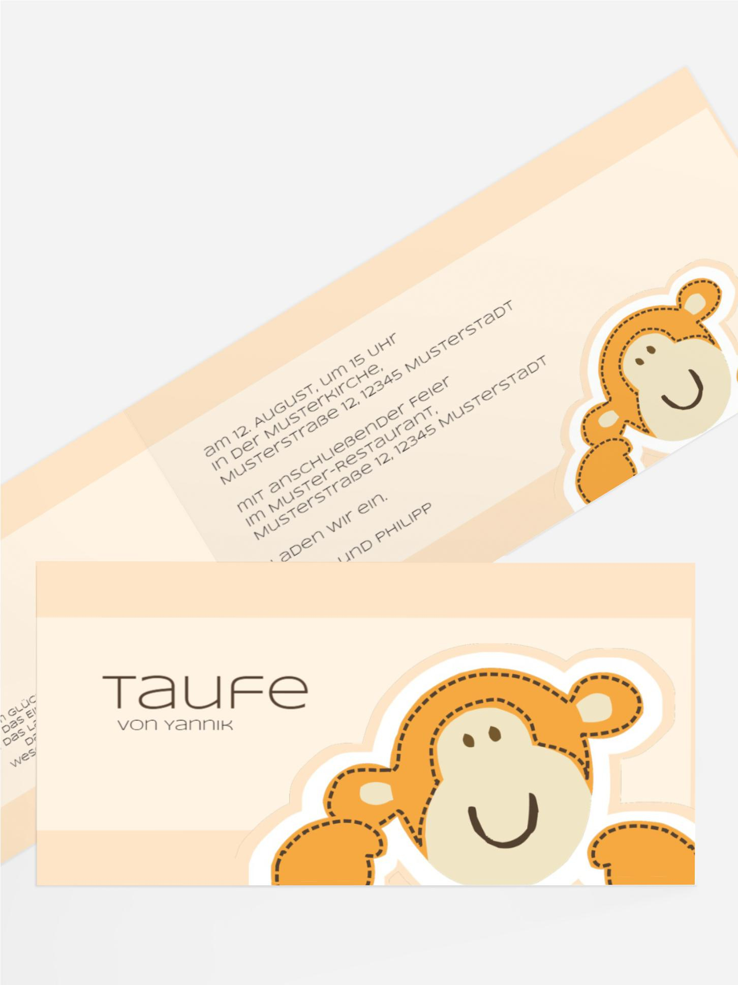 Taufkarte Einladung Aeffchen