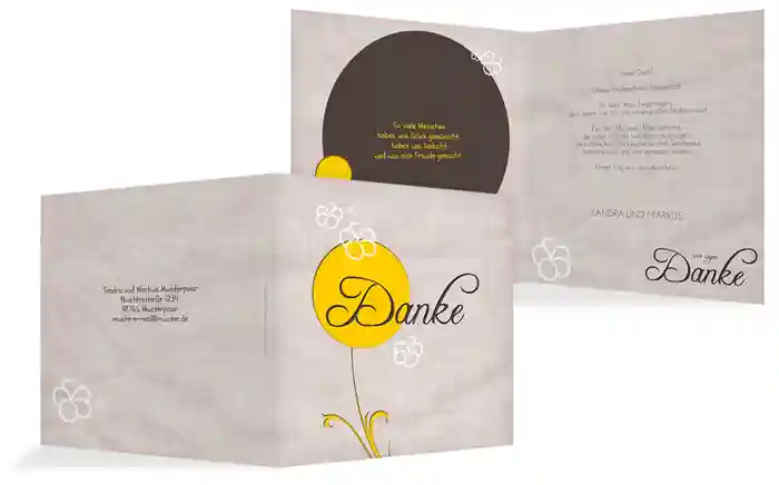Hochzeitskarte Danke Fantasyflower 2