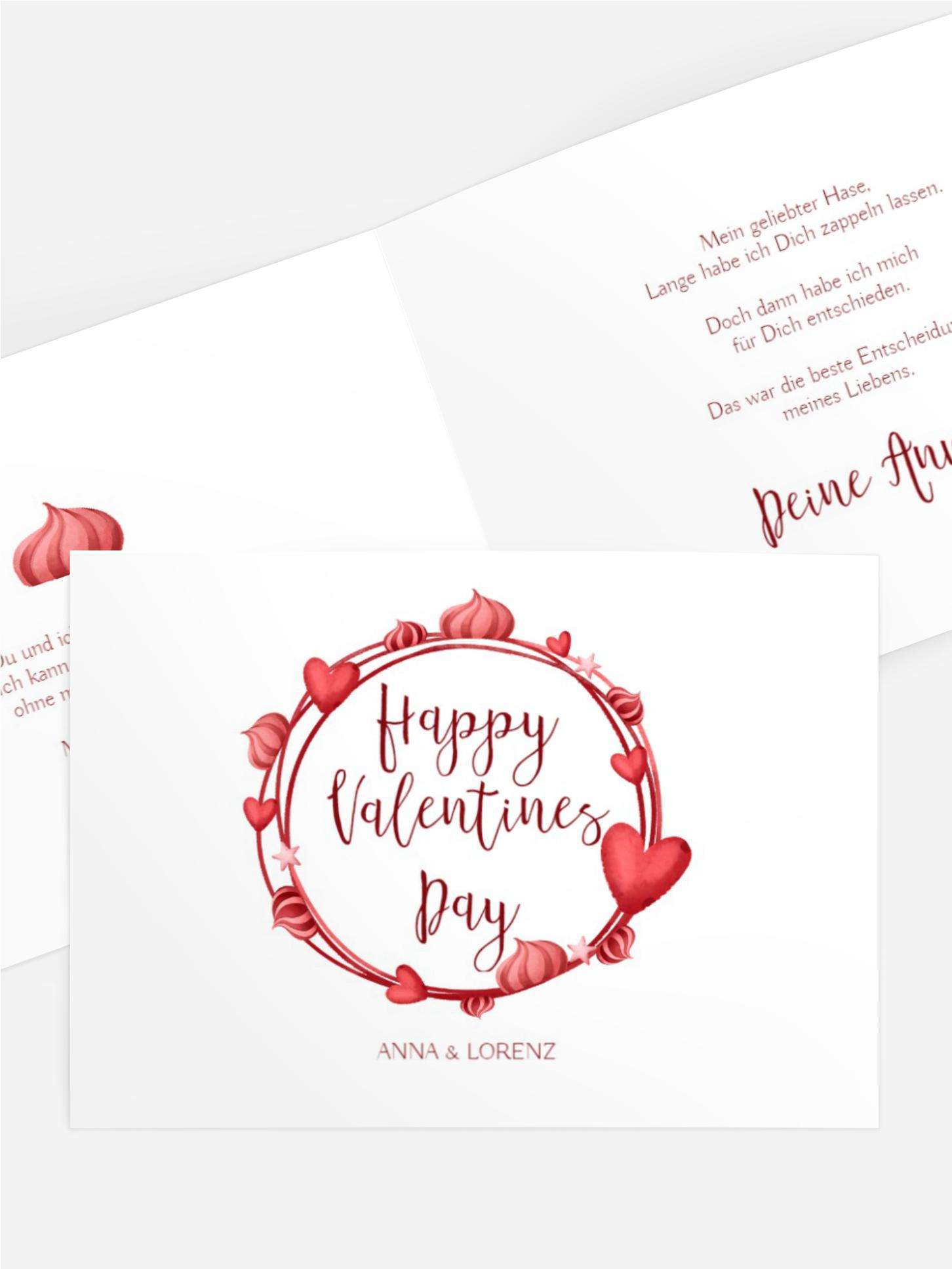 Valentinskarte Kranz der Liebe