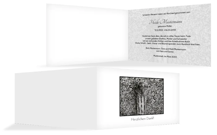 Dankeskarte Efeu quer