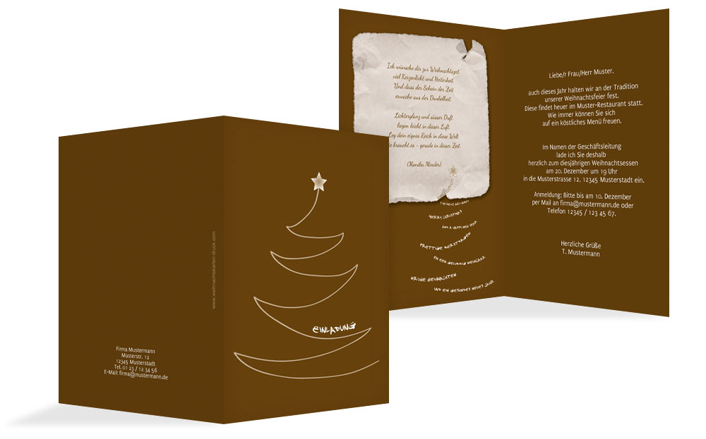 Einladung zur Weihnachtsfeier Geschäftlich Schriftbaum