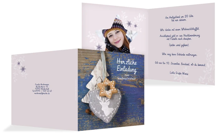 Weihnachtseinladung Privat Deko