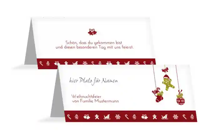 Tischkarte Weihnachten Borte