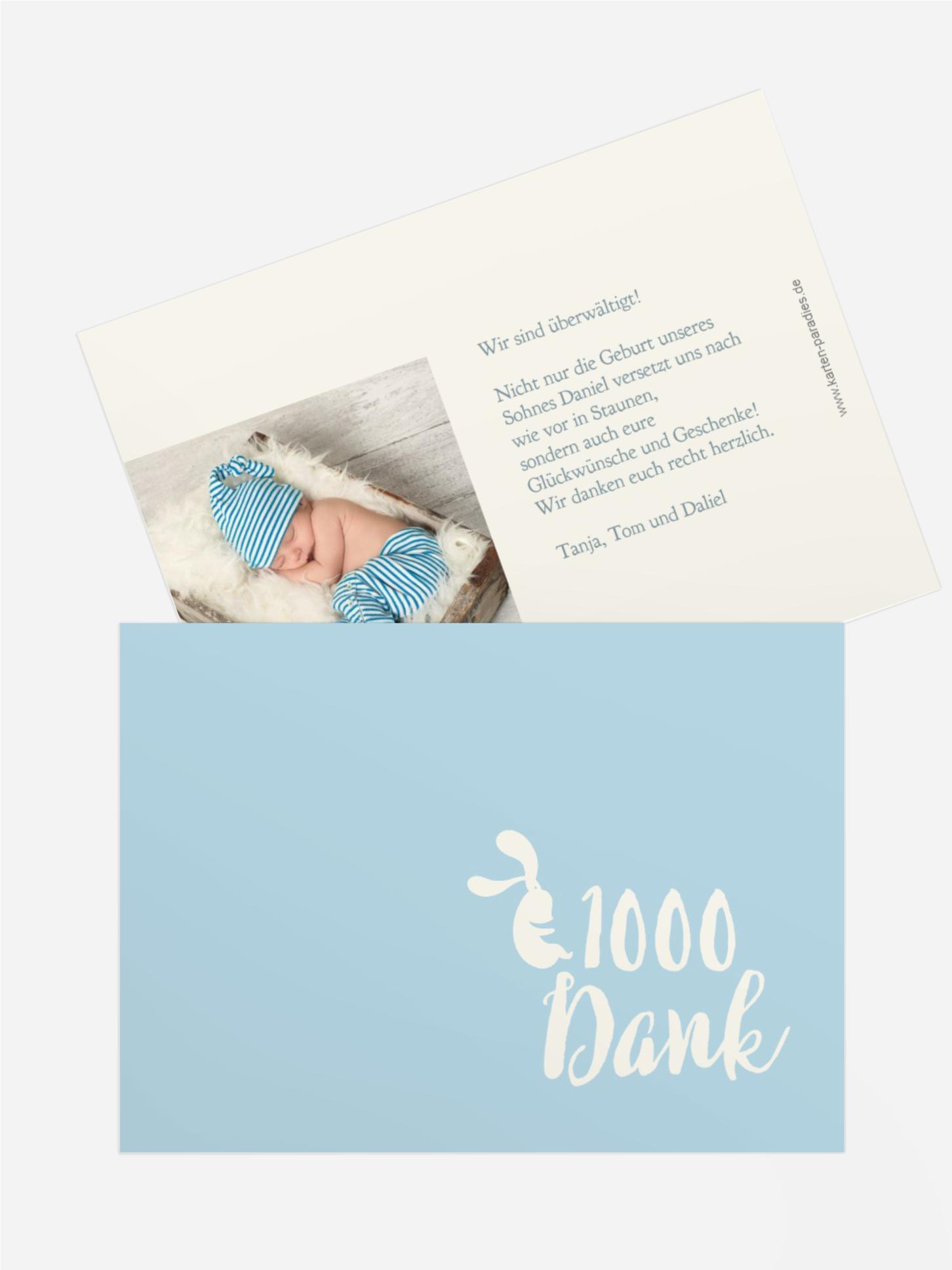 Baby Dankeskarte Babygeschenk