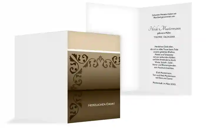 Dankeskarte Briefpapier hoch Dankeskarte Briefpapier hoch