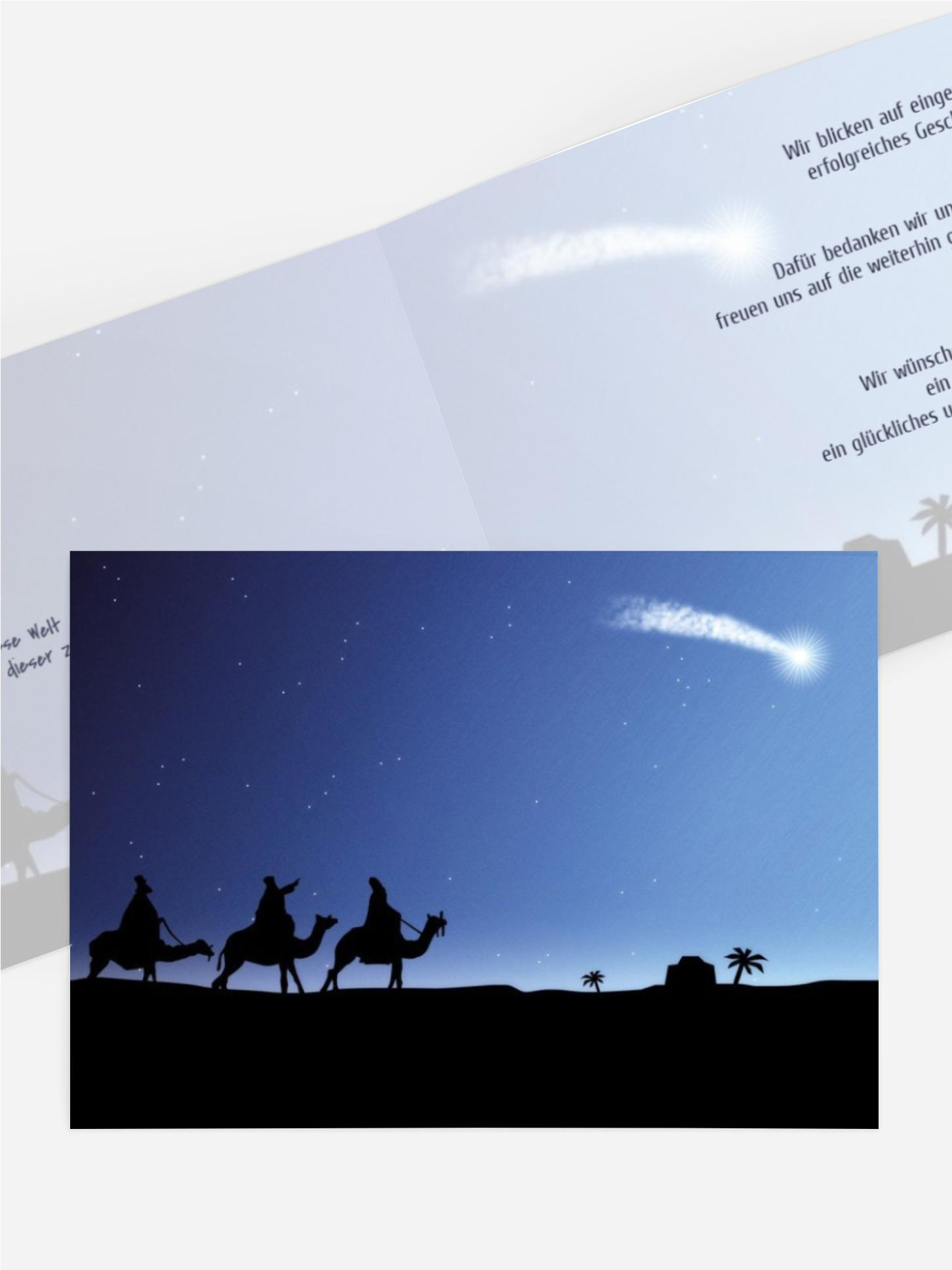 Weihnachtskarte Geschäftlich drei hl. Könige