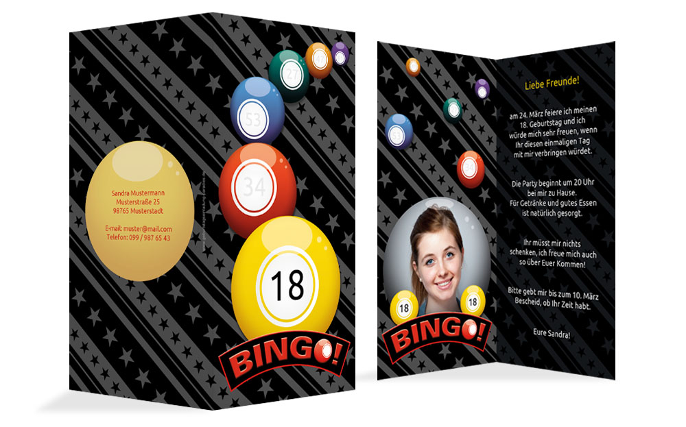 Einladung zum 18. Geburtstag Bingo 18 Foto Einladung zum 18. Geburtstag Bingo 18 Foto