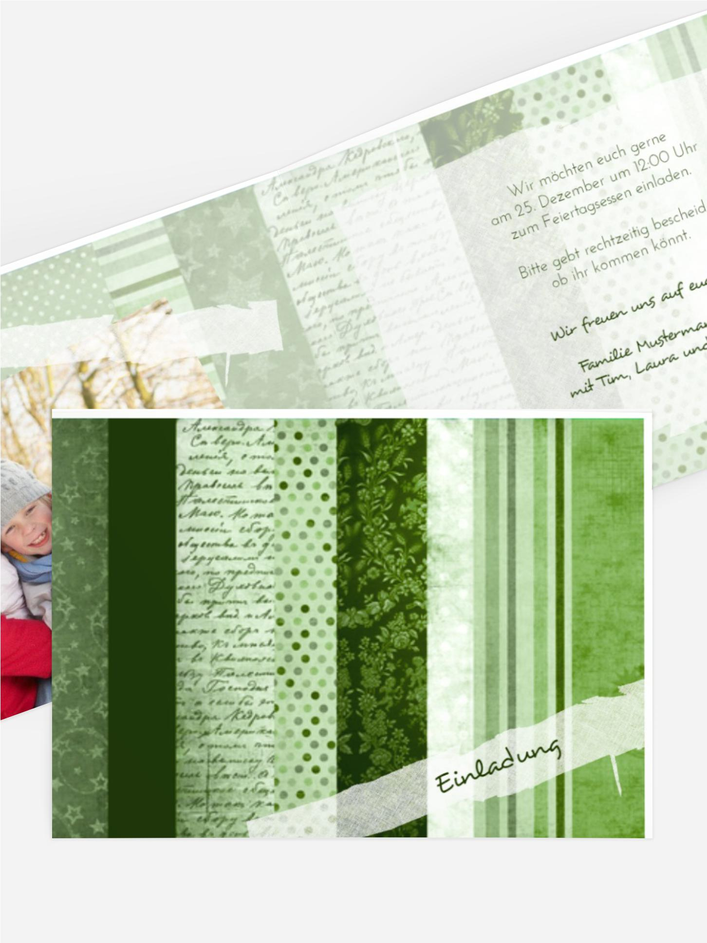 Weihnachts Einladungskarte privat Geschenkpapier