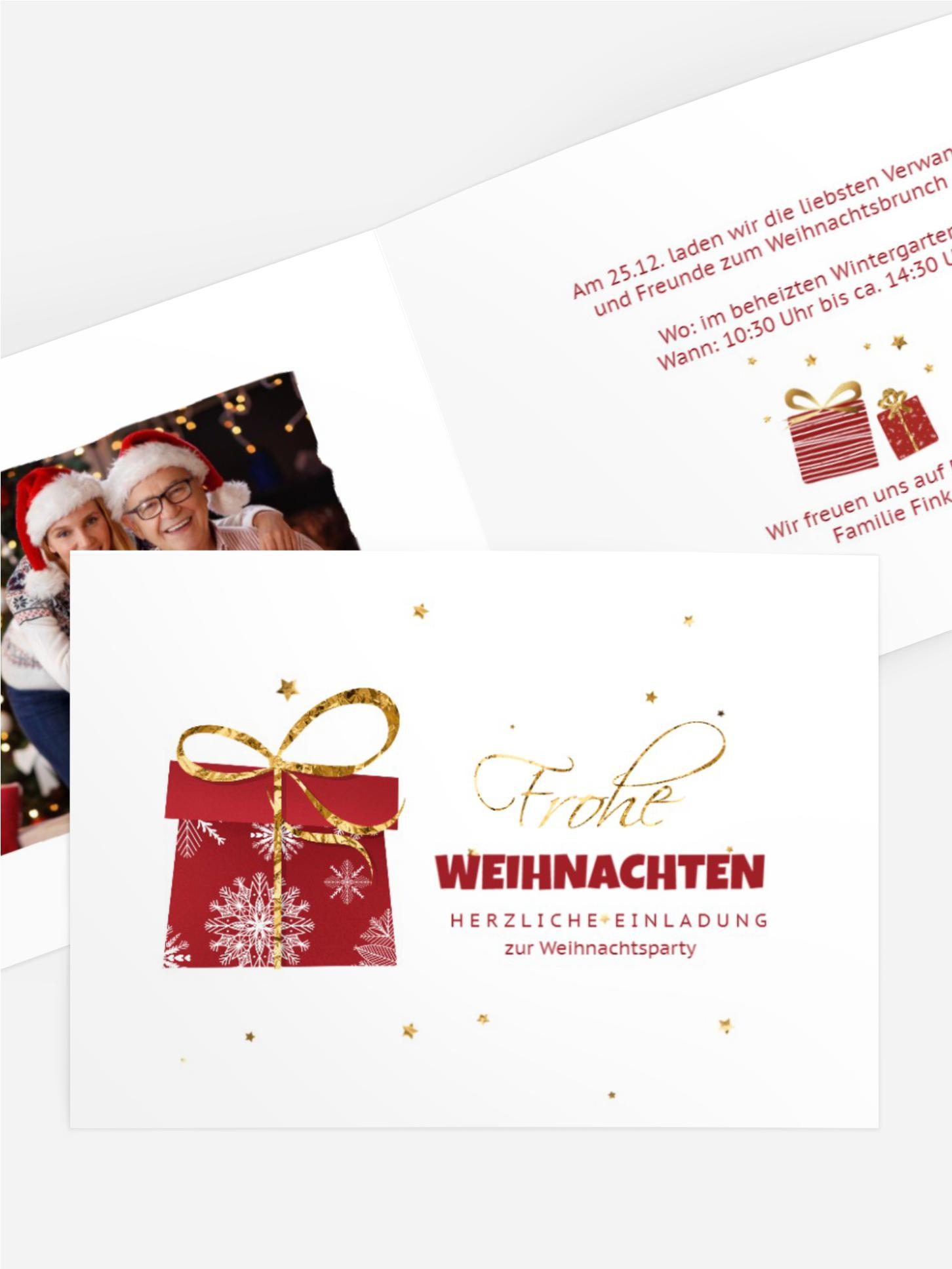 Weihnachtseinladung Gut verpackt