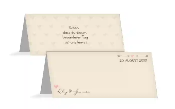 Tischkarte zur Hochzeit Pärchen