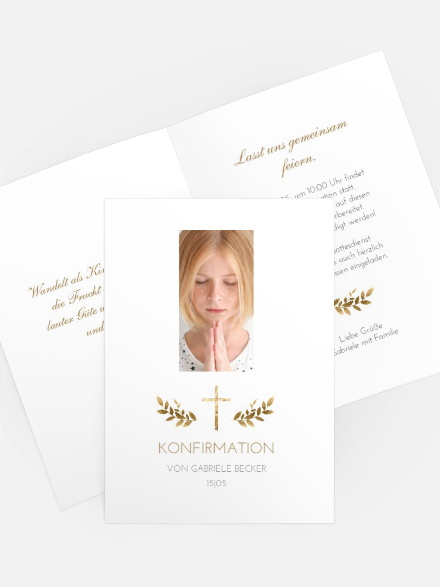 Einladungskarte Konfirmation Goldene Konfirmation Einladungskarte Konfirmation Goldene Konfirmation