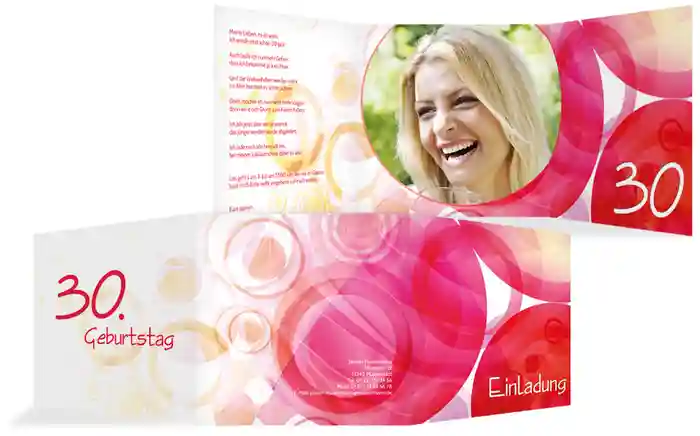 Einladungskarte colorful circles 30 Foto