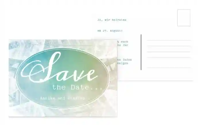 Hochzeit Save the Date Federleicht