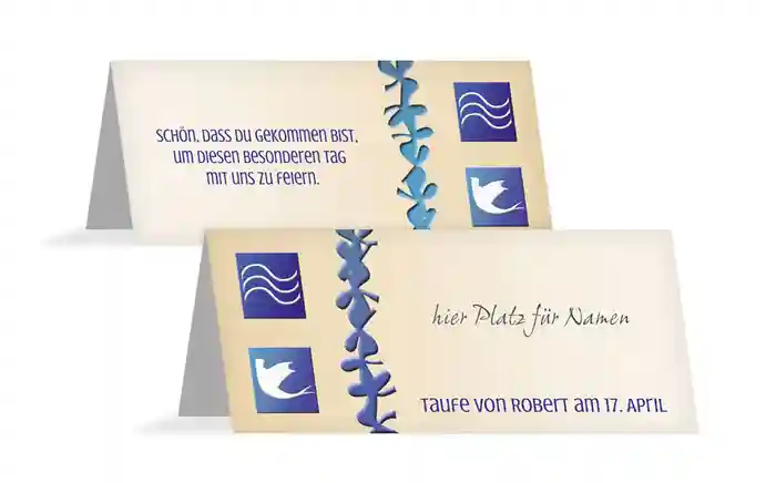 Tischkarte Taufkerze