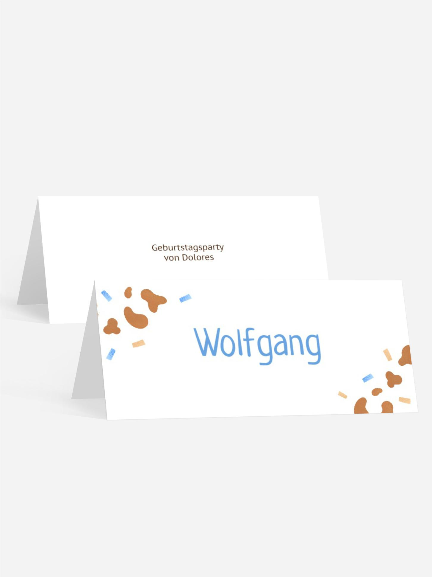 Tischkarte Kindergeburtstag Hundeparty