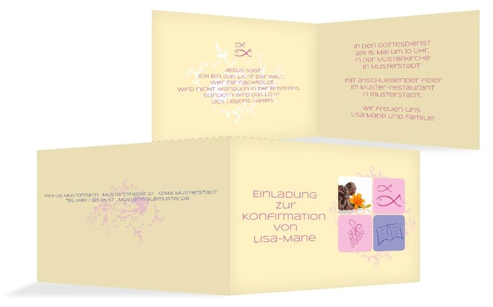 Einladungskarte Konfirmation Fisch