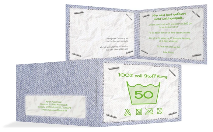 Einladung zum Geburtstag Waschzettel 50 Einladung zum Geburtstag Waschzettel 50