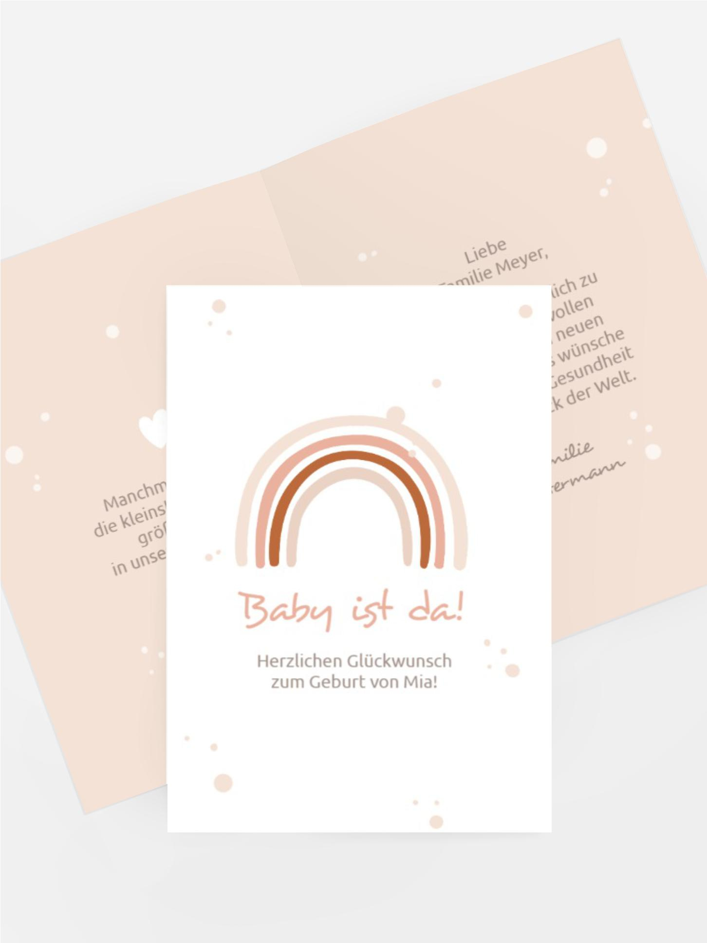 Glückwunschkarte zur Geburt Regenbogenlächeln