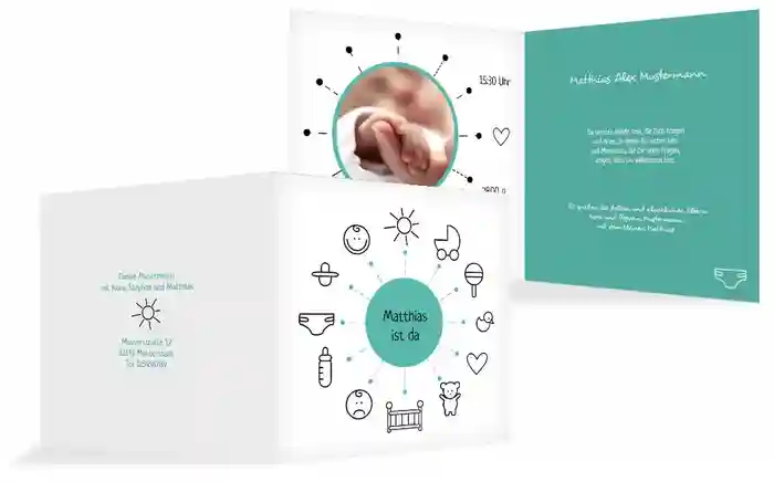 Grußkarte Geburt babytime